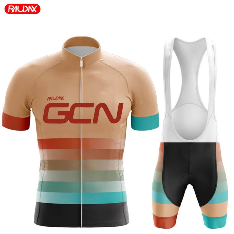 2025 Raudax GCN Team Summer Short Sleeve Cycling Jersey Set Breathable Mountain Bike Cycling Clothing Maílllot Ciclismo Hombre