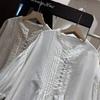 1116 Spring New Women's Crew Neck Japanese Cotton Shirt Loose Shirt Top Cardigan Vintage Mori Women's Clothing Age Reduction