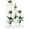 Flower Stand, Plant Stand, 7 Levels, for Indoor and Outdoor Areas, Steel, White, 65 X 23 X 94.5cm