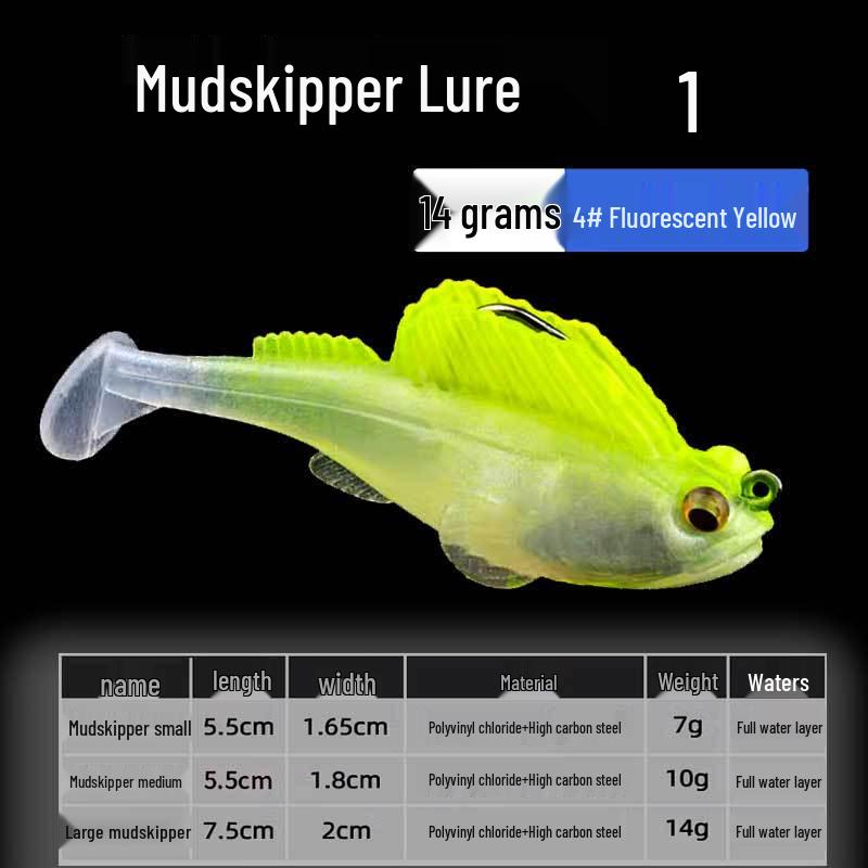 Mudskipper Anti-Snag T-Tail Soft Bait Lure for Bass, Catfish, Blackfish & Mandarin Fish