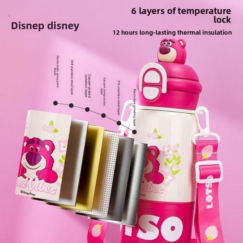 Mickey Mouse Insulated Travel Mug With Double Lid And Capacity For Kids And Students