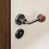 Walnut Wood Vintage-Style Silent Magnetic Door Handle for Indoor Bedrooms