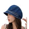 Dongdaemun Same Retro Denim Duck Tongue Stacking Hat Spring and Summer Street Modeling Beret Female Face Small Painter Hat
