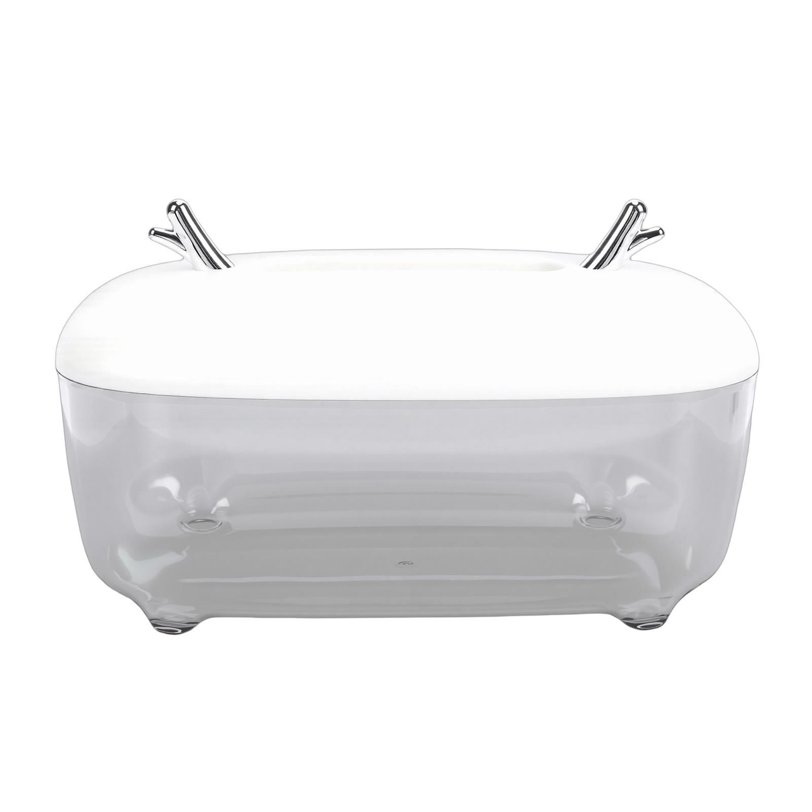 

Stylish Tissue Box Cover Clear View Tissue Box Dispenser Holder Organizer with Anti Slip Bottom for Facial Tissue White белый