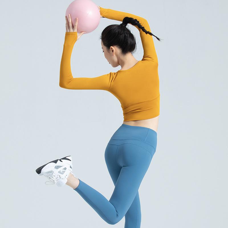 Long Sleeve Yoga Shirts Women Seamless Gym Sports Top Running Fitness Workout Top Shirts Sport Active Wear Shirt
