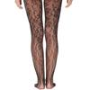Elegant Hollowout Fishnet Stockings with Flower Pattern Aesthetic Black Sheer Mesh Tights Pantyhose for Women Hosiery