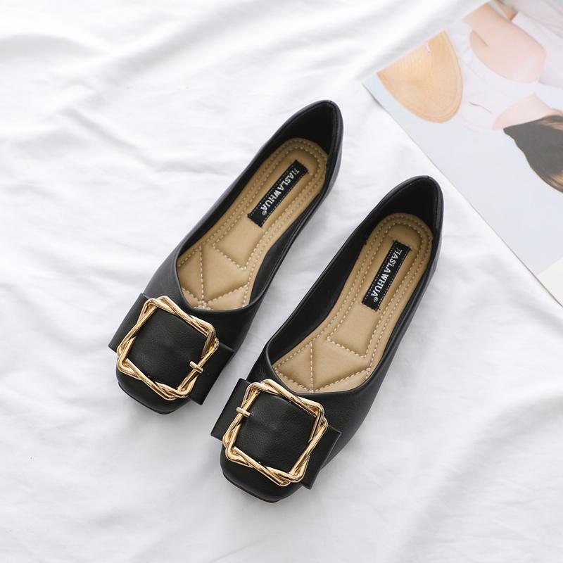 Single Shoe Girl 2025 New Spring Fairy Style French Soft-soled Flat-soled Autumn Shoes Light Mouth Versatile Soft Leather Doudou Shoes