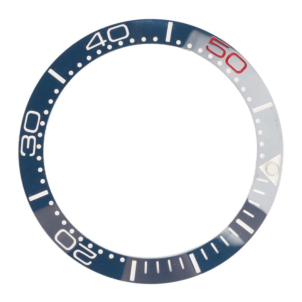 Ceramic Watch Bezel Ring 38mm Watch Bezel Insert Replacement Parts Accessory for Watchmaker Blue Base Red Digit