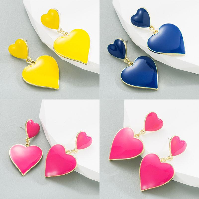 

Серьги в форме сердца, простые милые гальванические серьги, персонализированные женские сплавы