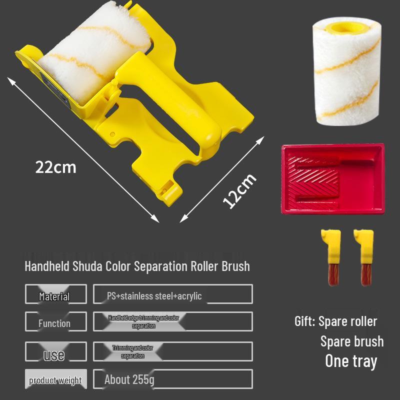 Interior Wall Corner Trim Roller Brush with Soft Bristles for Latex Paint Application