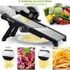 Mandoline Slicer for Kitchen, Vegetable Mandolin Slicer Julienne, Adjustable Thickness by One-Knob Control, with Safety Gloves