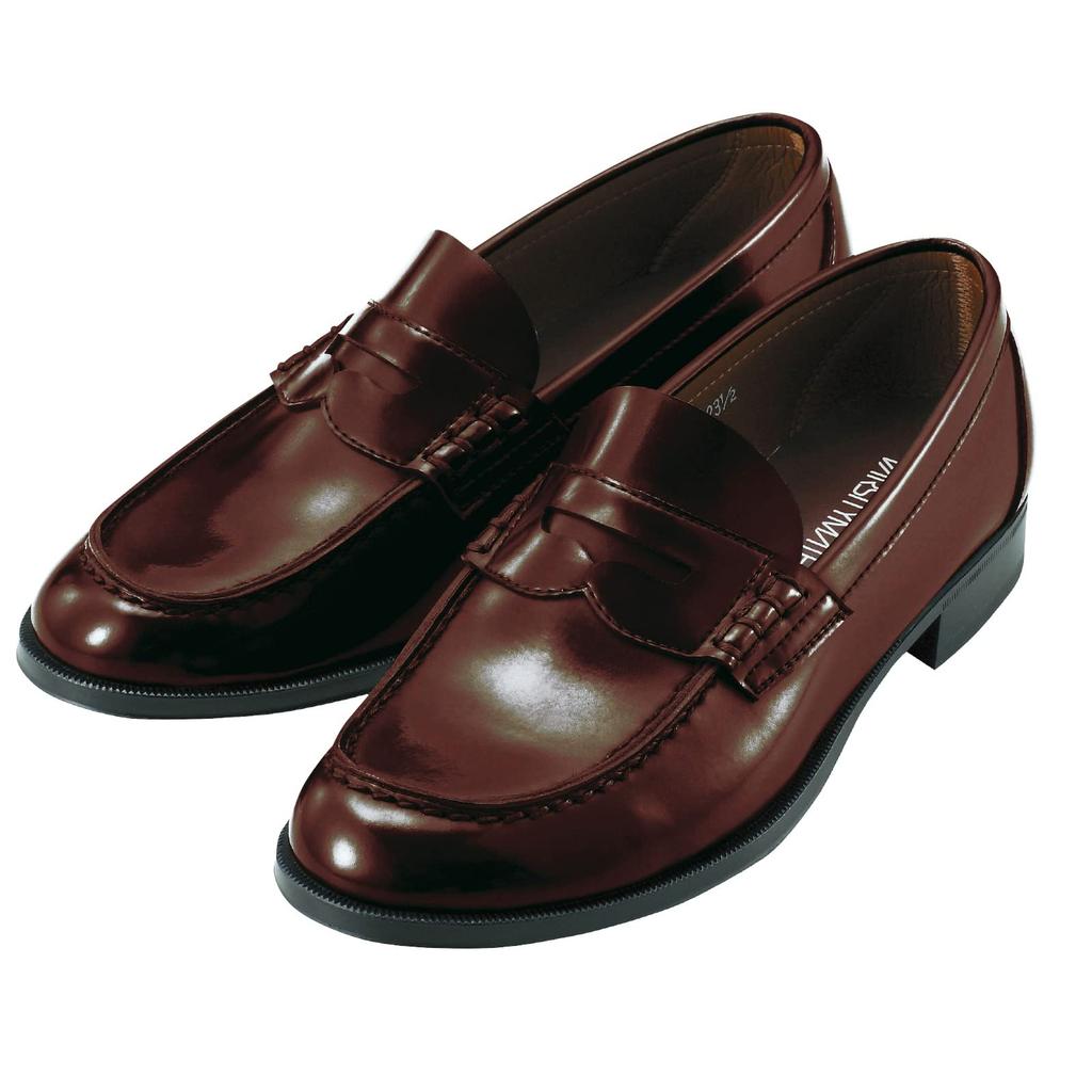 Loafers for 2E [Varsity Mate] Semi-Oblique Girls' Schools, T-11-42, Brown, 25.5 cm,