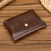 Genuine Leather Coin Purse Vintage Mini Card Holder Cowhide Change Pouch Unisex