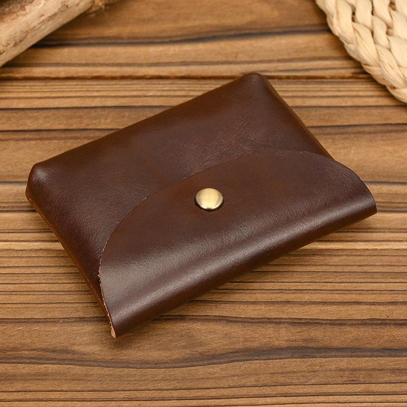 Genuine Leather Coin Purse Vintage Mini Card Holder Cowhide Change Pouch Unisex