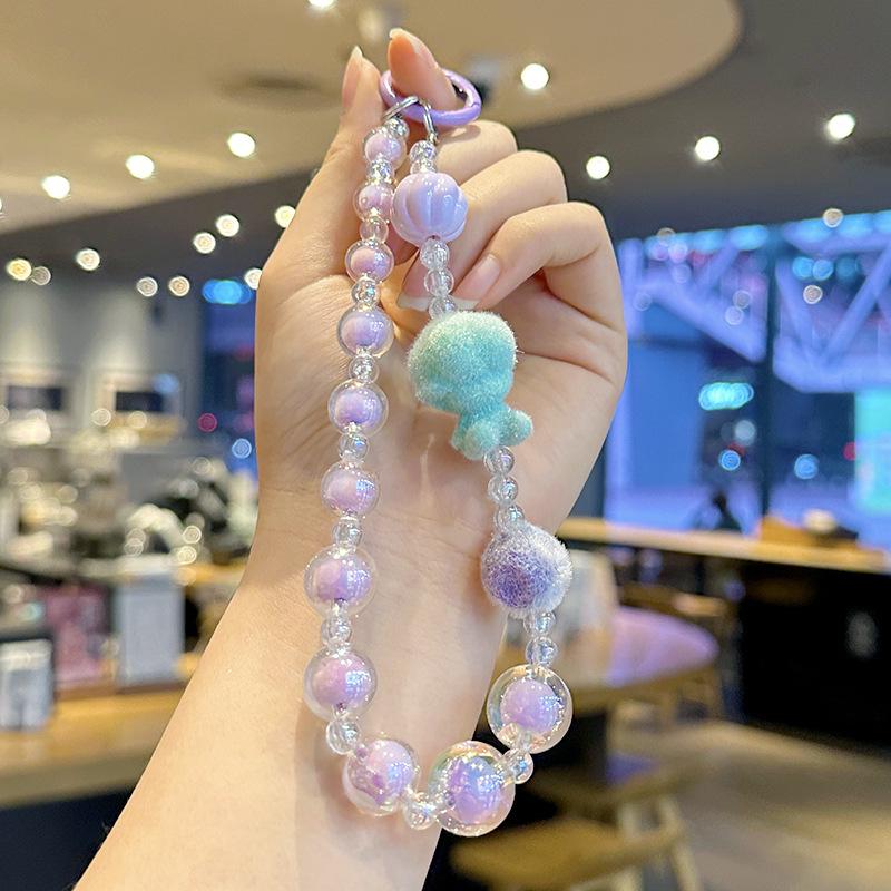 DIY Plush Student Phone Keychain - Cute Acrylic Bag Pendant