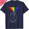 Cat Rainbow Light Cool Prism Science Spectral Unisex Unisex Kids Tshirt Kawayi Couple Cotton Customizable Camisas Streetwear