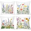 Colorful Floral Printed Square Throw Pillow Cushions Polyester Pillowcase, Sofa Decorative Cushion Cov Headboard Pillow