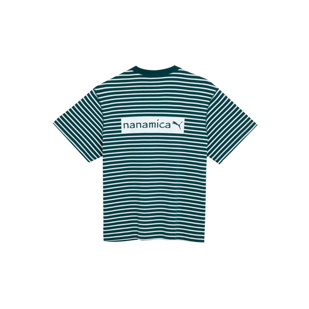 Puma X Nanamica SS23 Collaborative Series Striped Crew Neck Short Sleeve T-Shirt Men Tops Green 539854-80
