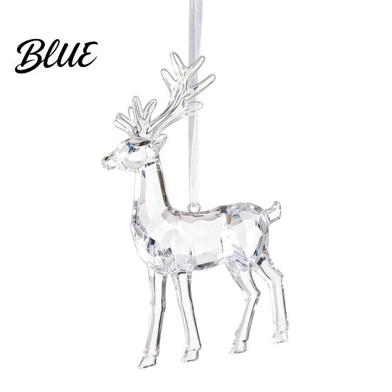 Indoor Seasonal Home Decor Faux Crystal Christmas Ornaments, Clear Acrylic Reindeer/Bell/Wreath/Wine Glass Winter Transparent Angel Shaped Charms