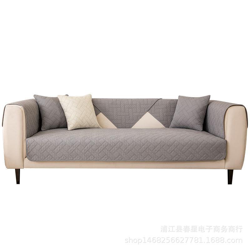 Nordic Modern Simple Sofa Cushion Pure Cotton Four Seasons Universal Non-Slip Gray Cushion Cover Cloth Cover