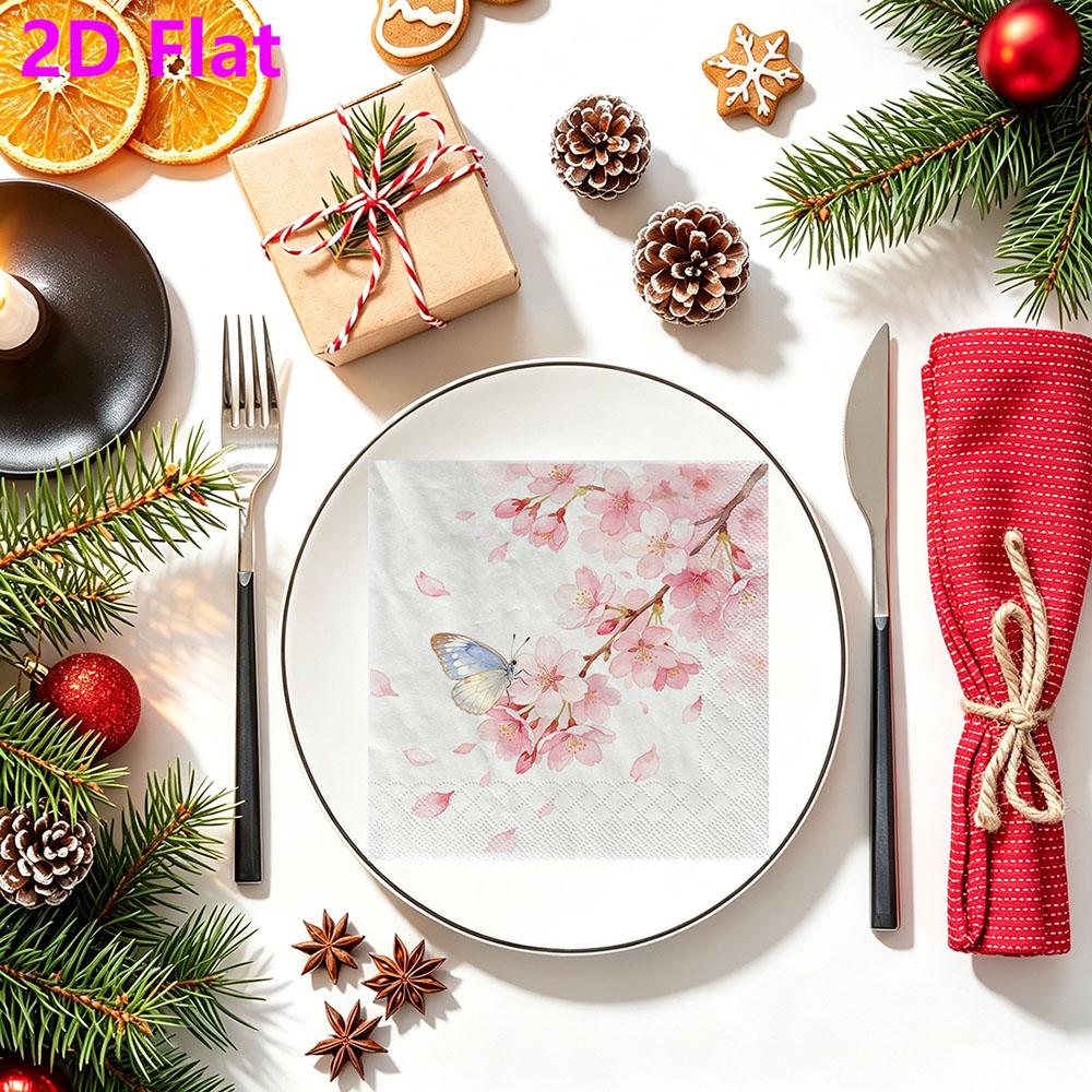 20pcs Disposable Napkins with Little Flower Pattern Print for Wedding,Parties,and Daily Use for Thanksgiving Fall Christmas Table Decoration