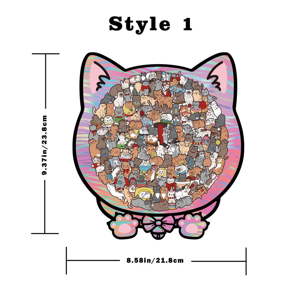Cat Puzzle Toy Wooden Special-Shaped Puzzle Model Decompression Puzzle Handmade Puzzle