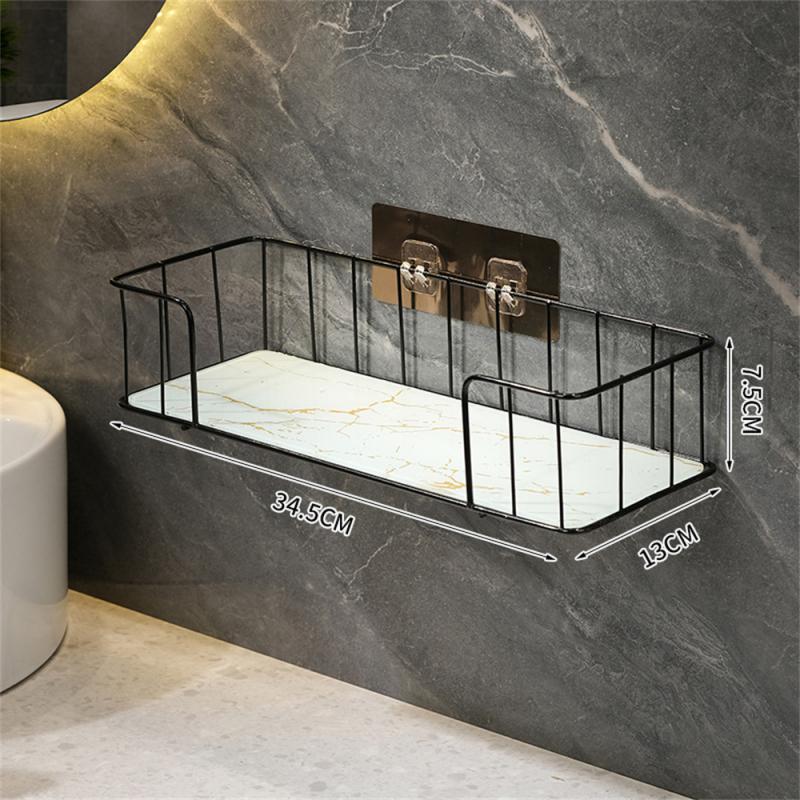 Makeup Storage Rack Bathroom Storage Rack Above The Toilet Luxury Bathroom Shelf Without Drilling Iron Wall Shelf Home Storage