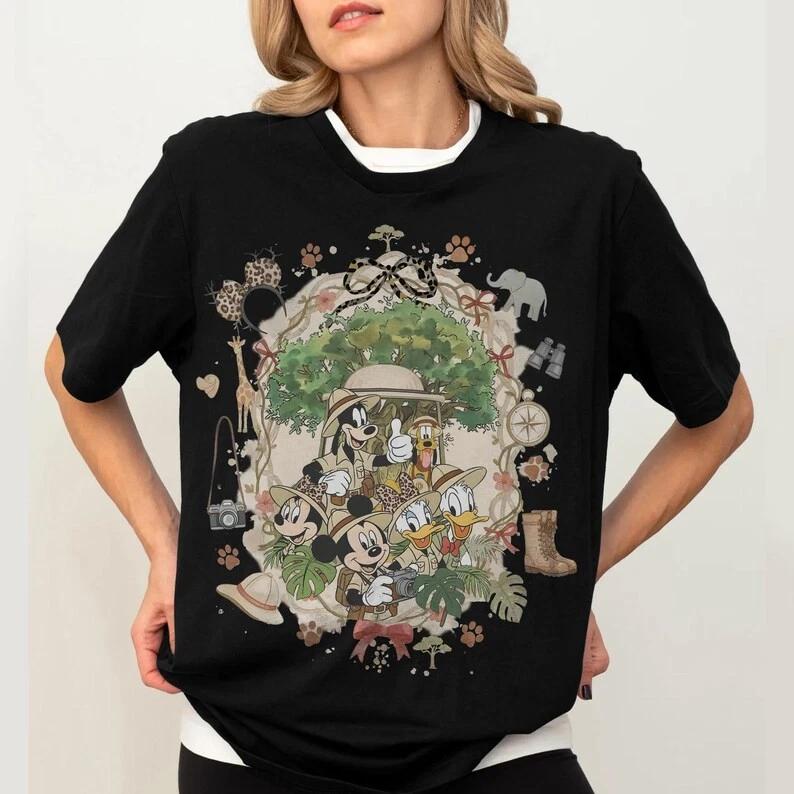 Coquette Bows Mickey Friends Leopard Animal T Shirt Unisex 2 S