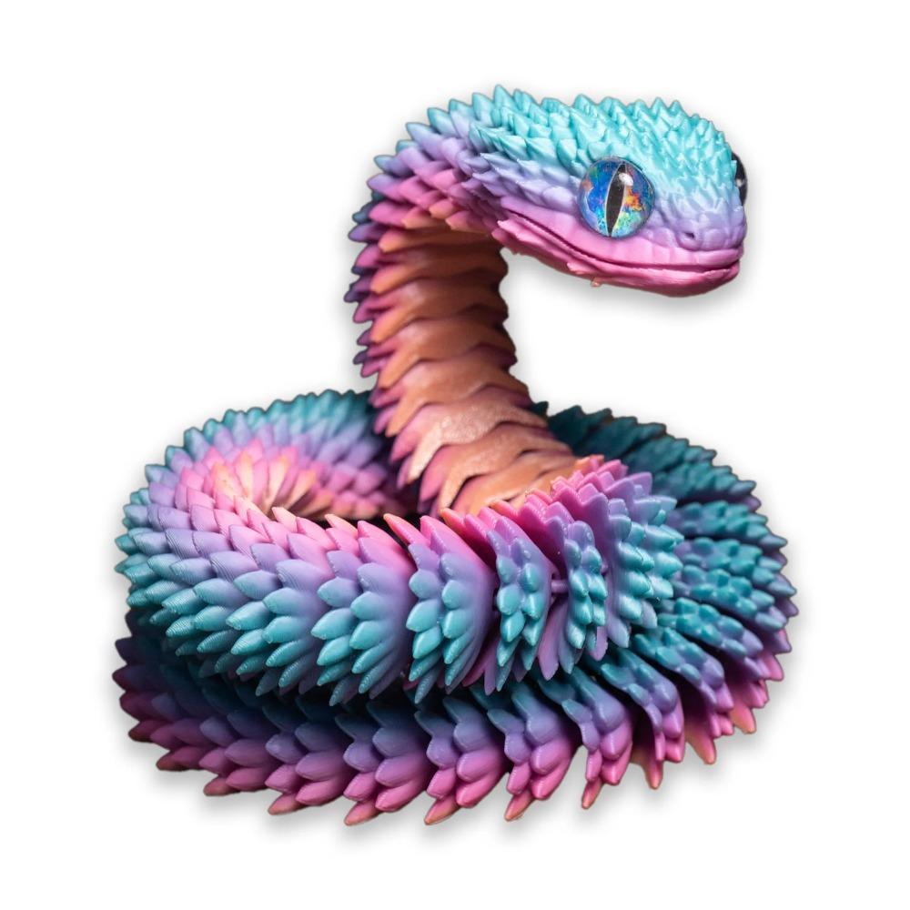 Toys Model New 3D Printed Snake Realistic Snake Statue Movable Joint Fidget Simulation Snake Year Desk Ornament Animal Gift