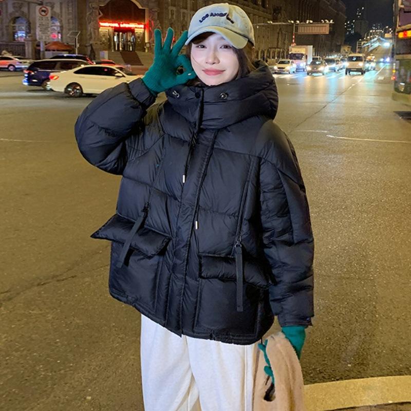 In Winter, The New Mid-length Cotton-padded Jacket Women's Casual Slimming Fluffy Korean Padded Coat.