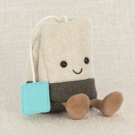 Yousheng Cute Tea Bag Plush Toy, Soft Stuffed Animal Doll for Kids, Funny Creative Plushie for Birthday Gift, Stress Relief