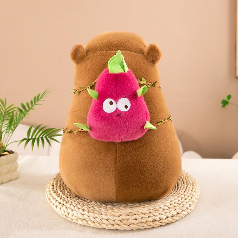 

Backpack Capybara Plush Toy Avocado Dragon Fruit Apple Birthday Gift Children Pitaya,22cm/8.66in