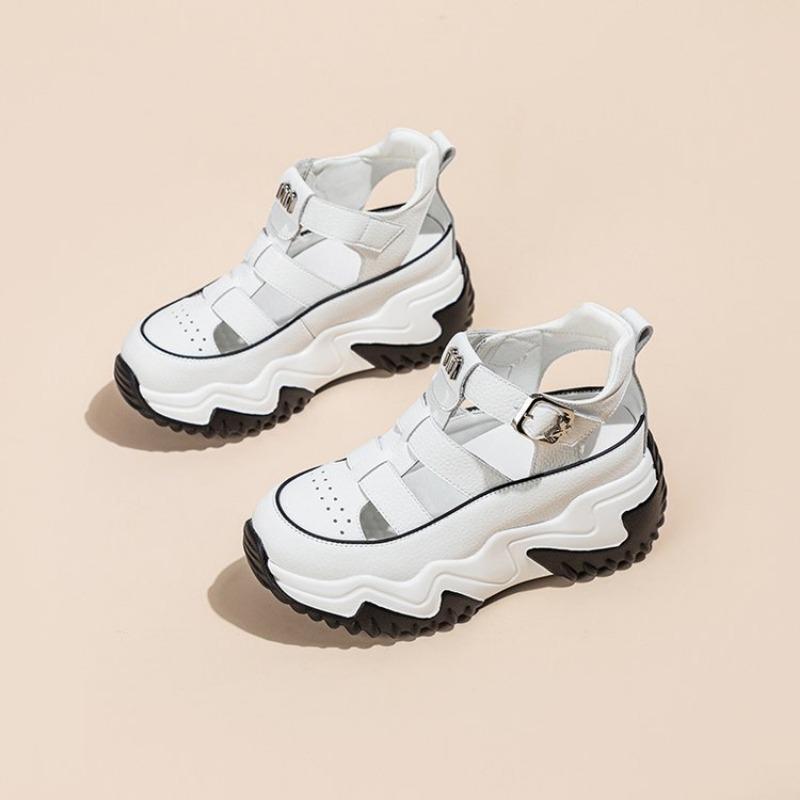 

Папины сандалии женские новые на высоком каблуке на толстой подошве с вырезами спортивные сандалии с внутренней высотой небольшой досуг 40