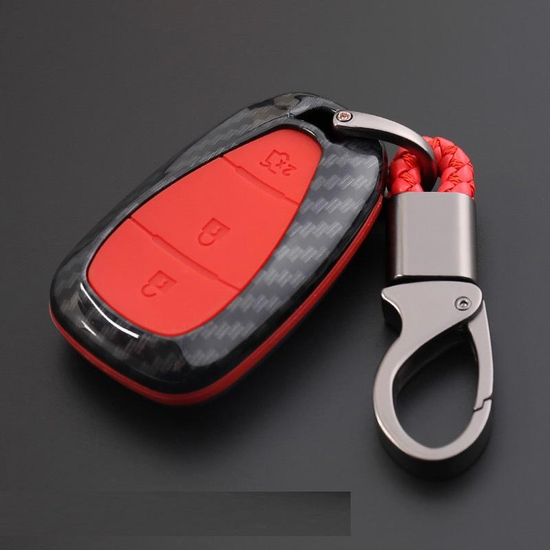 Interior Mouldings CARBON FIBER ABS CAR REMOTE KEY BAG HOLDER CASE FOR CHEVROLET MALIBU EQUINOX CRUZE CAMARO 2016 2017 2018 ACCE