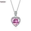 Rose Quartz Heart Pendant Necklace - Elegant European & American Women's Clavicle Chain 3 Carat