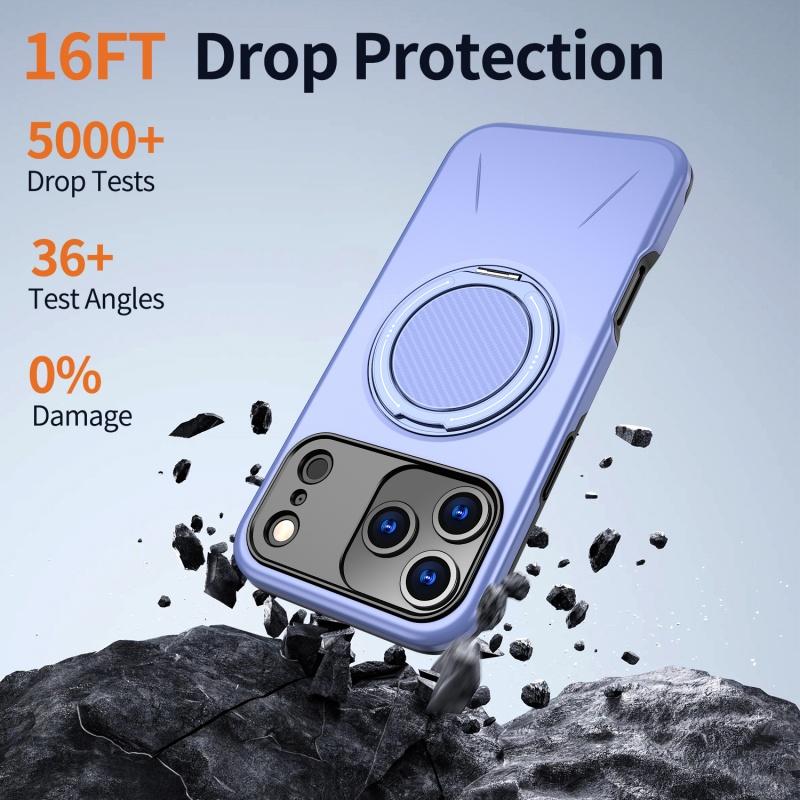 Luxury Magnetic 360° Rotating Bracket Phone Case For iPhone 17 Air 12 13 14 15 16 17 Pro Max For Magsafe Shockproof Hard Cover