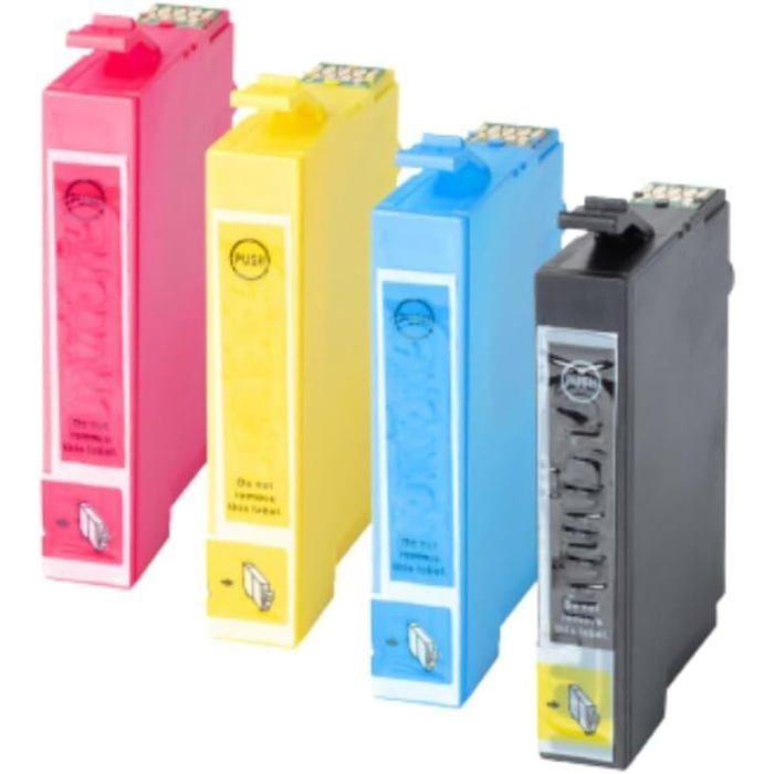 Pack de 4 Cartouches Compatibles - SHOP-STORY - EPSON 18 XL - Multi-couleurs - Jet d'encre - Compatible