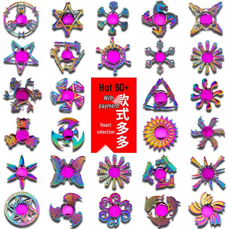 Metallischer Fidget Spinner mit landschaftlichem Motiv: Beliebtes Promi-Straßenmarkt-Dekompressionsspielzeug