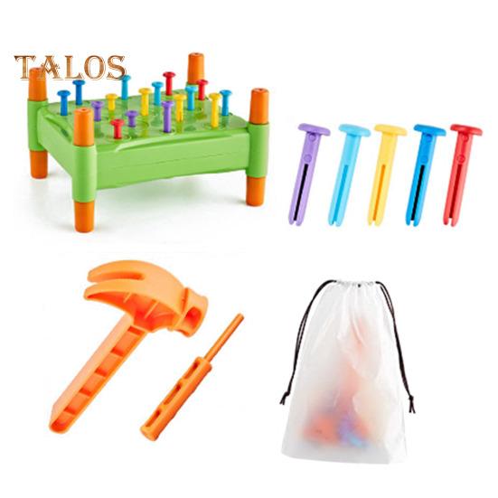 

Детская доска для выбивания гвоздей с сумкой для хранения молотка Мелкая моторика Тренировка концентрации внимания Силовая тренировка для малышей Развивающая двухсторонняя доска с колышками 1 Set