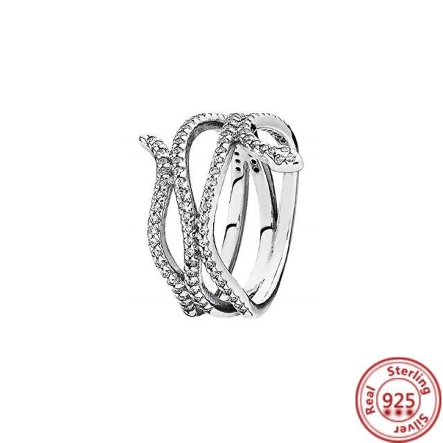 New Fashion100 %925 Silver Rings Shining Row Of Zirconia Eternity Rings For Women Engagement Jewelry Anniversary