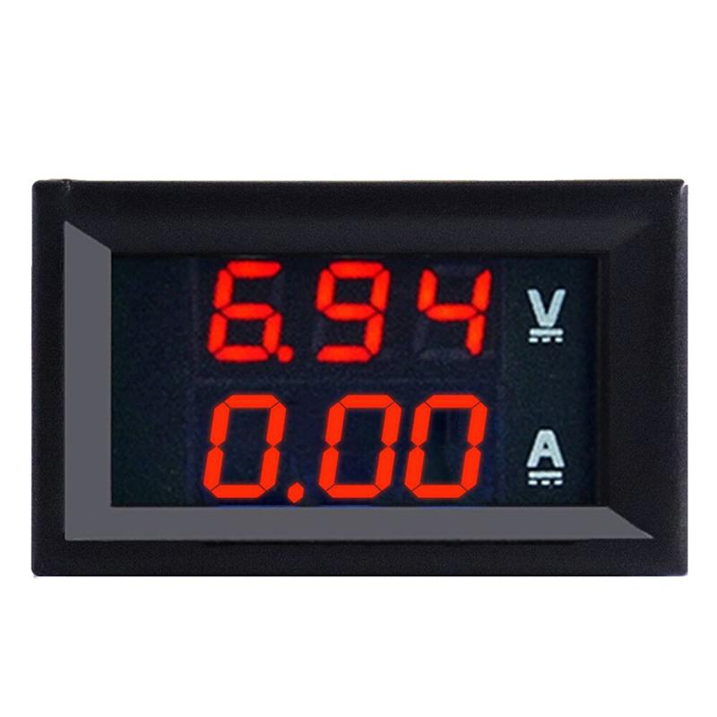 DC 0-100V 10A Digital Voltmeter Amperemeter Amp Volt Gauge 0,28 & Quot; Rote blaue LED
