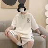 Men's Casual Ice Silk Waffle Suit - Loose Fit Summer T-Shirt & Shorts Set