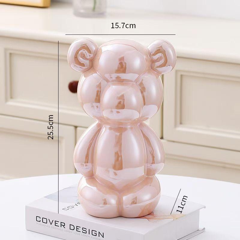 25.5cm Creative Balloon Bear Abstract Ceramic Ornament Sculpture Study Room Statue Home Decor Office Accessories Decoration Gift