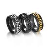 Cross-Border Supply Titanium Steel Rotatable Chain Ring European and American Stainless Steel Couple Ring Japanese and Korean Jewelry