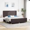 Bed Frame with Headboard Dark Brown 180 x 200 cm Fabric