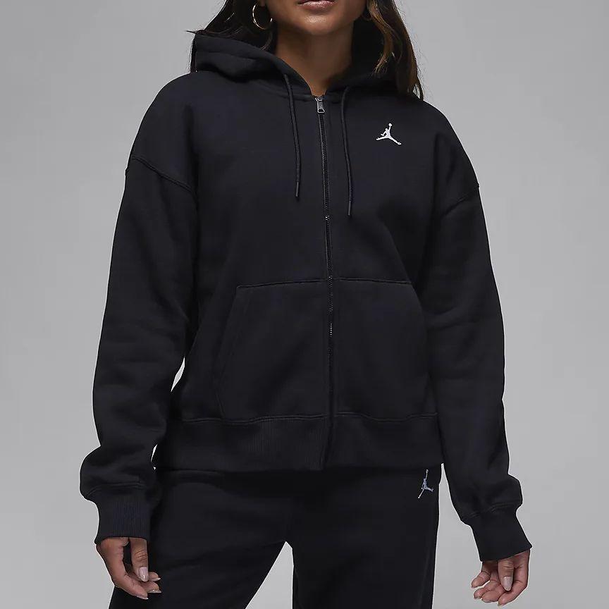 Jordan Giacca con cappuccio monocolore Brooklyn con fodera in pile e zip Donna Capispalla Nero FD7866-010