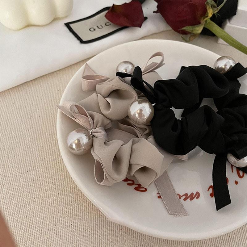 Korean Style Elegant High-End Butterfly Knot Pearl Hair Ties Women's Hair Bands Popular Korean New Model Hair Accessories