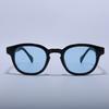 iCON STORE Boston Sunglasses with Light Blue Lenses (Black Frame), Unisex