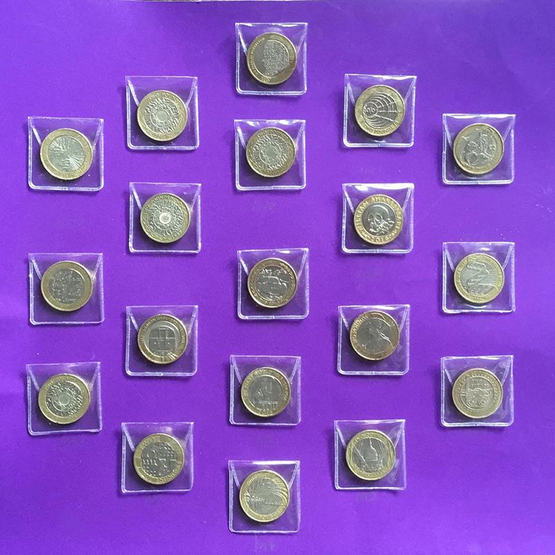 20Pcs/Lot Single Pocket Coin Sleeves Collector Individual Clear Plastic Sleeves Holder Small Coin Plastic Holder