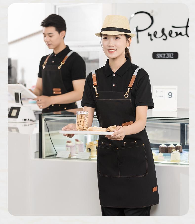 Waterproof Canvas Apron with Custom Logo Printing for Catering and Supermarket Use